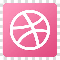 Flat Gradient Social Media Icons, Dribbble_xx, white and pink ball logo transparent background PNG clipart