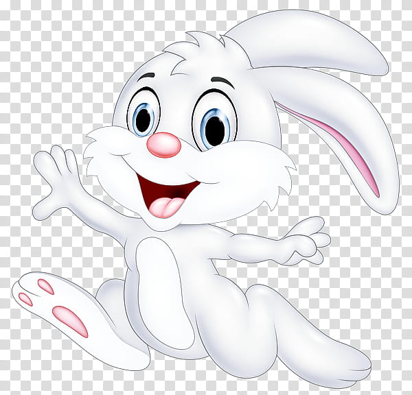 white cartoon head nose rabbit, Smile, Line Art, Hand transparent background PNG clipart