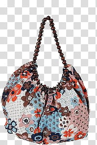 x Fashion, blue, gray, and pink floral hobo bag transparent background PNG clipart