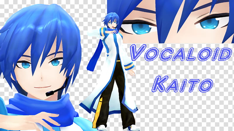 MMD Vocaloid Kaito, blue haired man transparent background PNG clipart