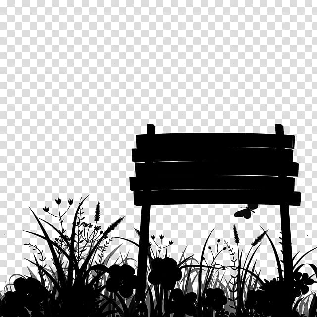 Silhouette Tree, Sky, Grass, Blackandwhite, Plant, Landscape, Park, Style transparent background PNG clipart