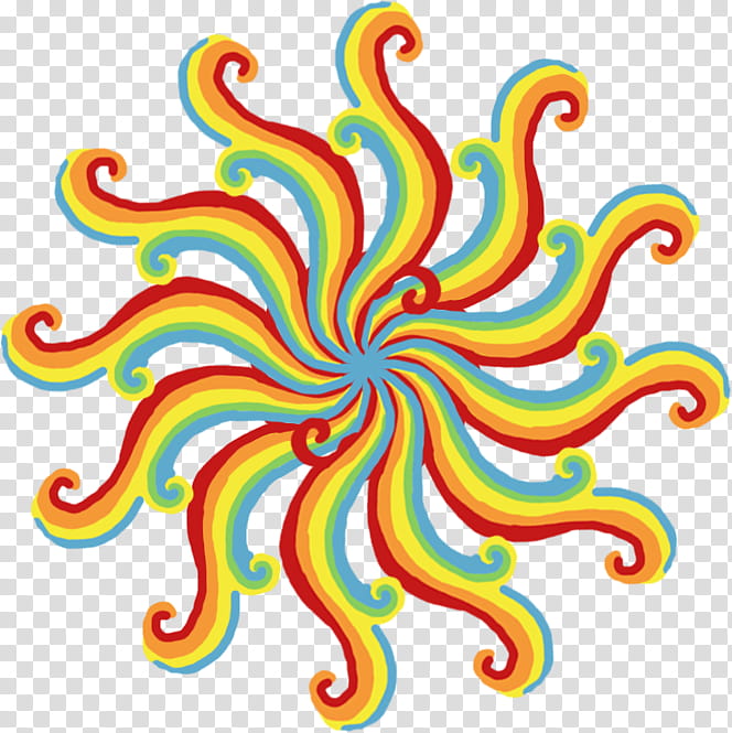Rainbow Forms, sunburst illustration transparent background PNG clipart