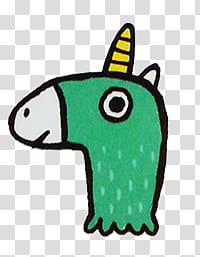 green unicorn head transparent background PNG clipart