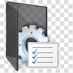 Black Vista, gear with check list folder icon transparent background PNG clipart