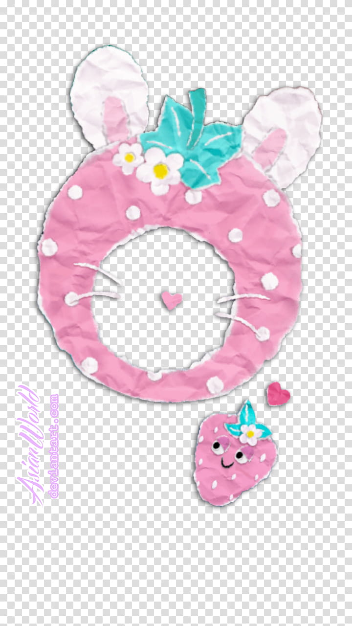 Snow, pink bunny bib transparent background PNG clipart