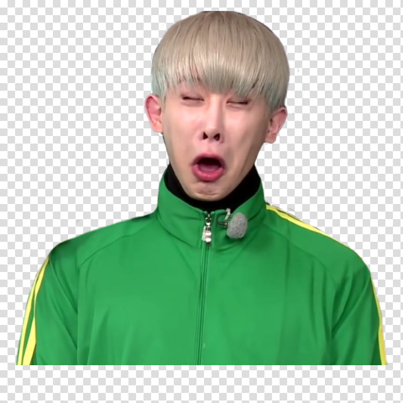 KPOP MEME EPISODE  MONSTA X, man in green full-zip track jacket transparent background PNG clipart