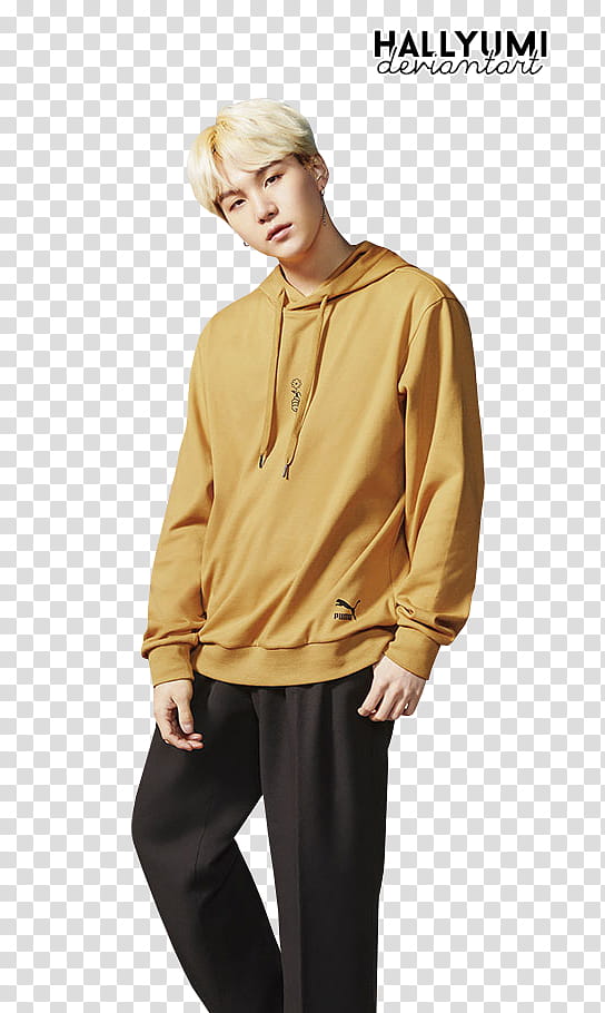 BTS PUMA, standing man wearing pullover hoodie transparent background PNG clipart