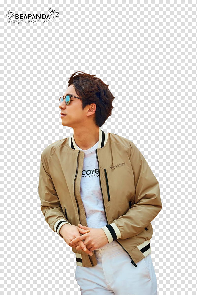 Gong Yoo, man wearing brown zip-up jacket transparent background PNG clipart