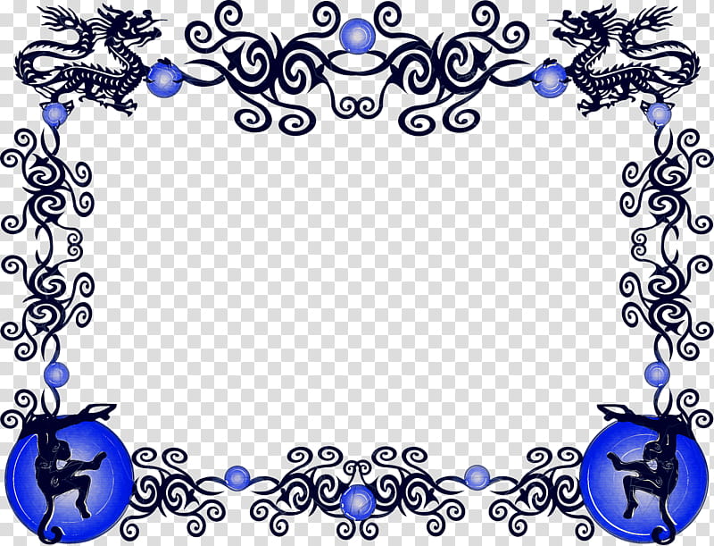 Chinese New Year, BORDERS AND FRAMES, Chinese Dragon, China, Cartoon, Visual Arts, Blue, Ornament transparent background PNG clipart