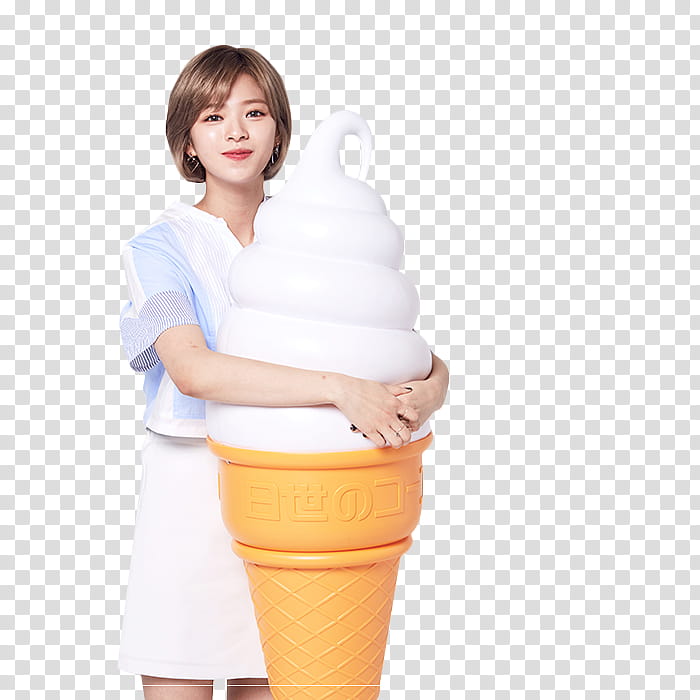 TWICE, woman holding life size ice cream transparent background PNG clipart