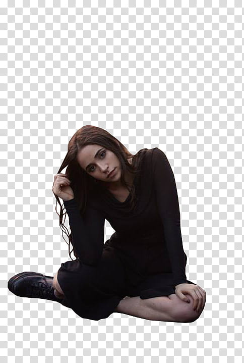 Carolina Kopelioff , woman sitting down while posing transparent background PNG clipart