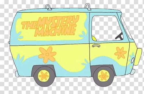 D drawing of The Mystery Machine van transparent background PNG clipart