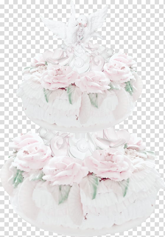 white and pink -tier icing-covered cake transparent background PNG clipart