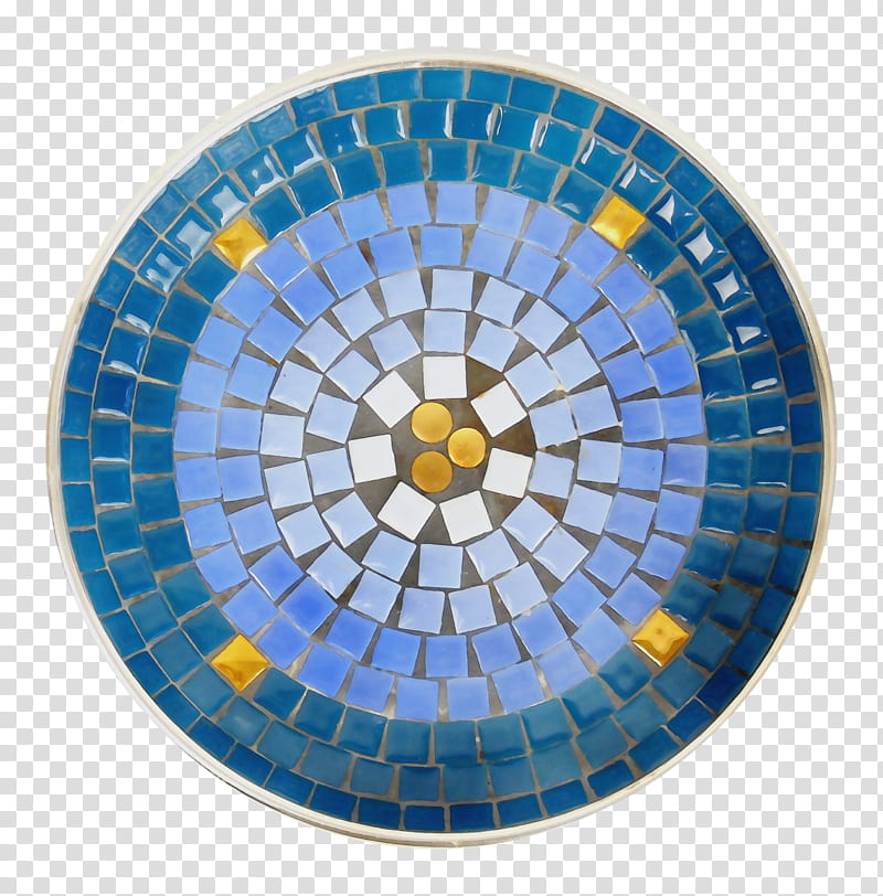 Cobalt Blue Mosaic, Symmetry, Circle, Plate, Dishware, Tableware transparent background PNG clipart