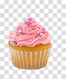 Cupcake s, pink and white plastic toy transparent background PNG clipart