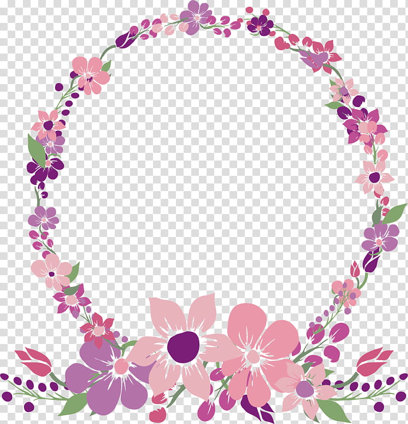 Pink Flower Frame, BORDERS AND FRAMES, Floral Design, Mothers Day, Nosegay, Yarn, Art, National Puppy Day transparent background PNG clipart