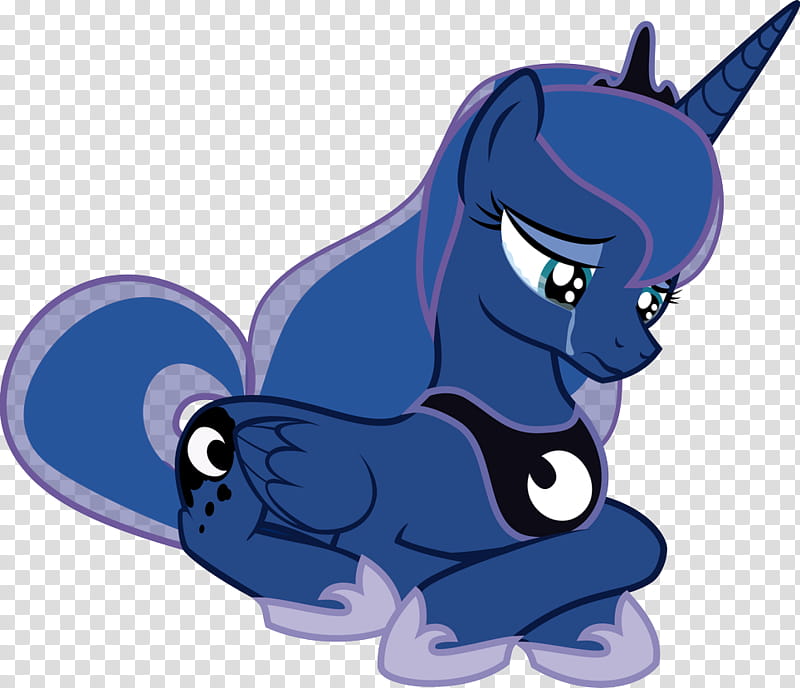 Princess Luna, Sad, blue My Little Pony character transparent background PNG clipart