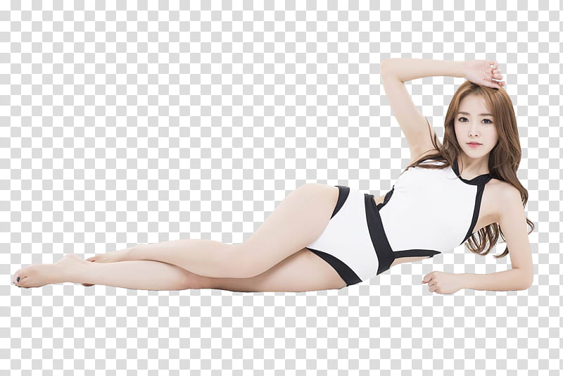 MIN AH YEON, woman resting on floor transparent background PNG clipart