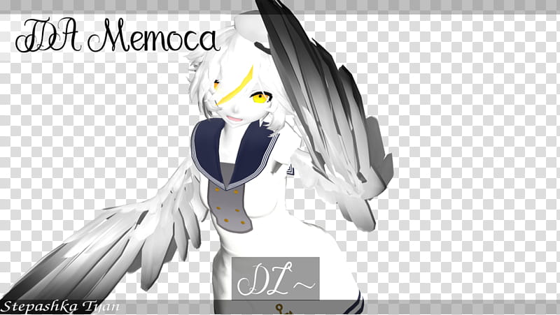 (MMD WATGBS) Memoca (test model + DL), woman with wings arms illustration transparent background PNG clipart