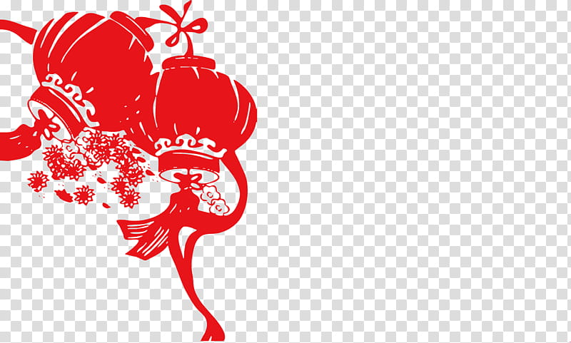 Chinese New Year Paper Cutting, Lantern Festival, Papercutting, Tangyuan, Chinese Paper Cutting, Fu, Holiday, Red transparent background PNG clipart