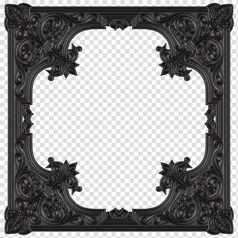 Old metal frames, black metal frame transparent background PNG clipart