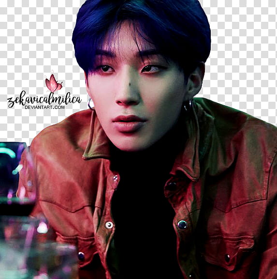 B A P Jongup Noir, man wearing brown jacket in close-up transparent background PNG clipart