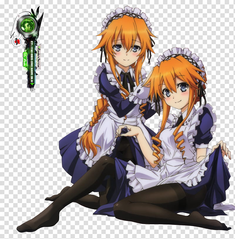 Date A Live Yamai Sisters Mega Kawaiii Maids, animated female characters transparent background PNG clipart