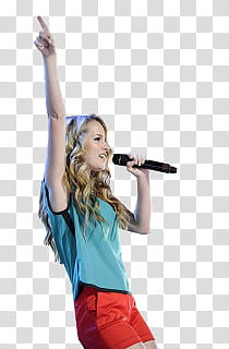 s, woman wearing blue shirt holding microphone while singing transparent background PNG clipart