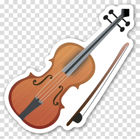 EMOJI STICKER , brown violin with bow transparent background PNG clipart