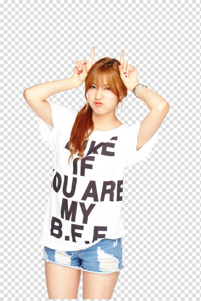 HaYoung APink, Park Shin Hye wearing distressed shorts transparent background PNG clipart