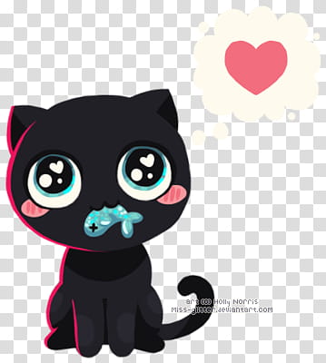 Kawaii, black cat illustration transparent background PNG clipart