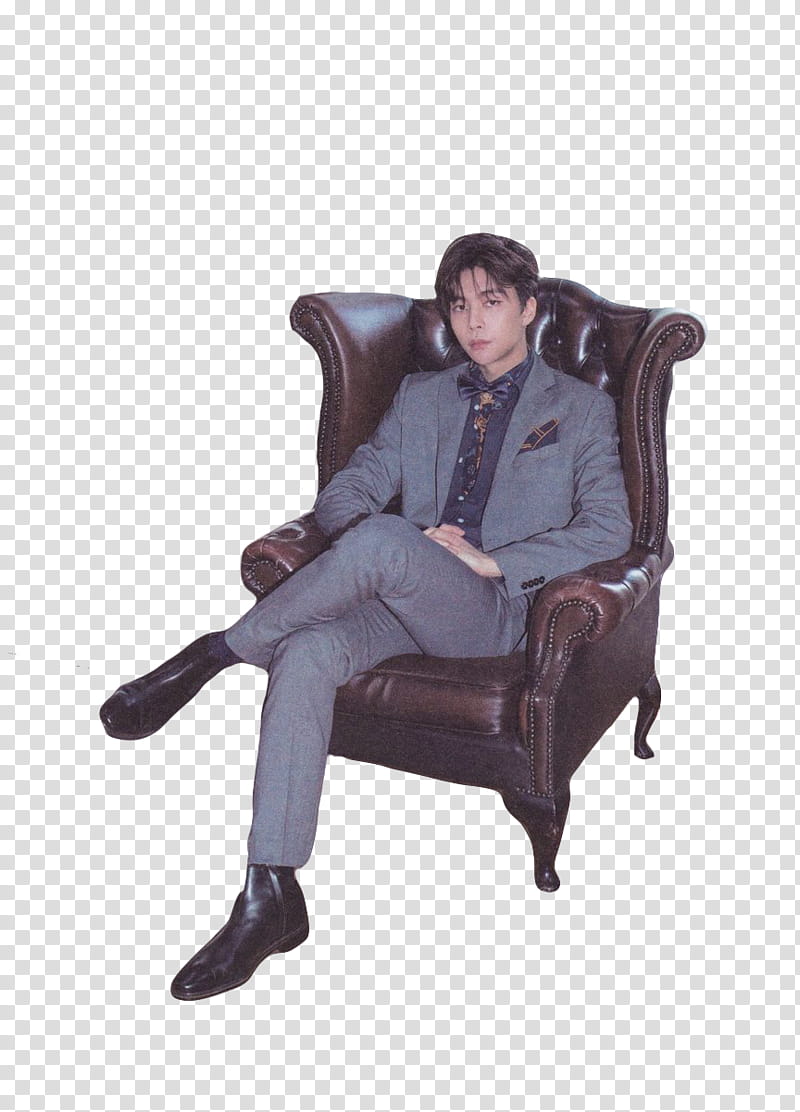 NCT SEASON GREETINGS , man sitting on armchair transparent background PNG clipart