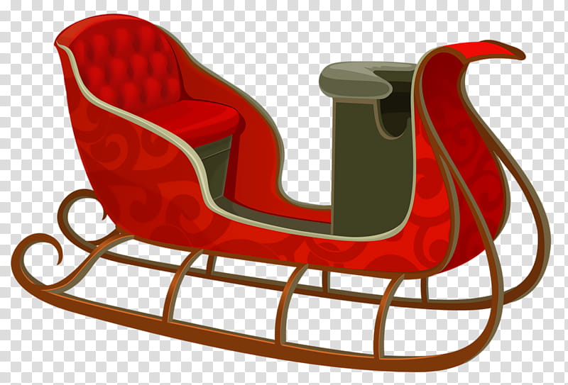 Santa Sled Santa sleigh Christmas, Christmas , Furniture, Red, Chair, Rocking Chair, Vehicle, Luge transparent background PNG clipart