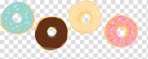 Super  , four assorted-flavor of donuts illustration transparent background PNG clipart