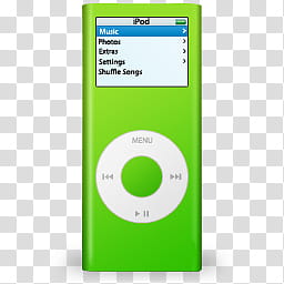 Apple iSet, green iPod Shuffle th gen transparent background PNG clipart