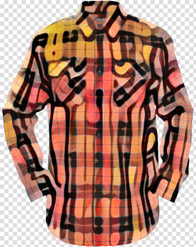 Orange, Flannel, Check, Shirt, Tartan, Workwear, Sleeve, Clothing transparent background PNG clipart