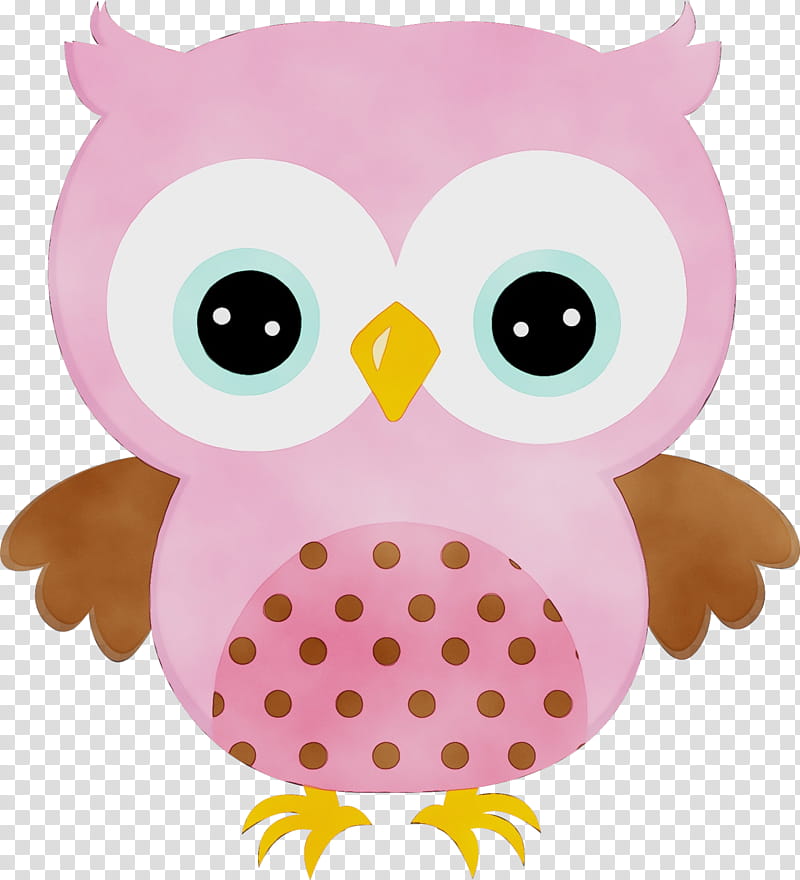 Baby toys, Watercolor, Paint, Wet Ink, Owl, Pink, Cartoon, Bird Of Prey transparent background PNG clipart