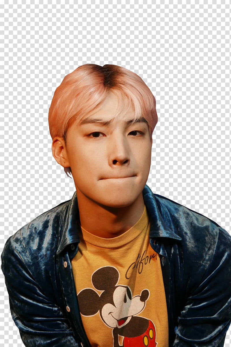 JB Im Jaebum, man wearing beige crew-neck shirt transparent background PNG clipart