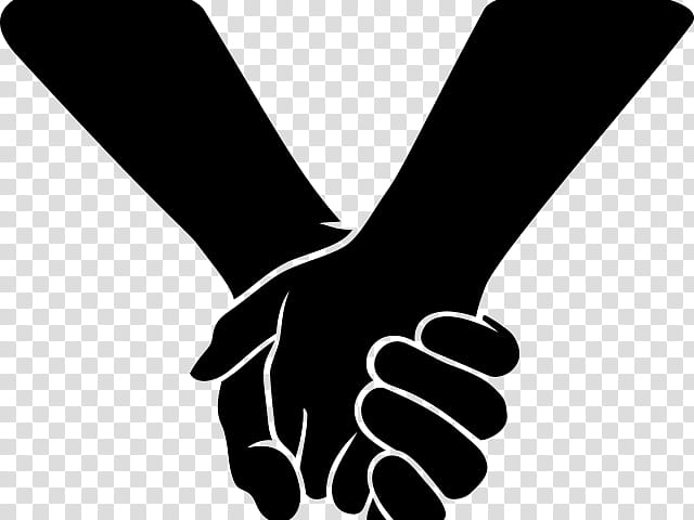 Holding Hands Gesture, Holding Company, Handshake, Silhouette, Glove, Finger, Interaction, Blackandwhite transparent background PNG clipart