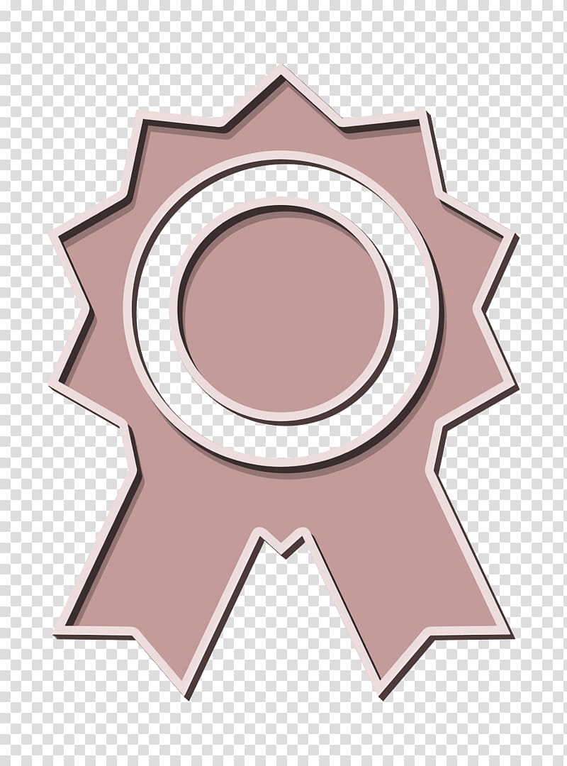 College icon Medal icon, Pink, Circle, Material Property, Logo, Symbol, Metal transparent background PNG clipart