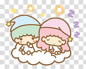 Little Twin Stars, sleeping transparent background PNG clipart