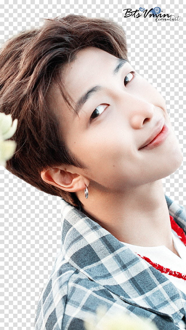 Kim Namjoon, smiling man facing side view transparent background PNG clipart