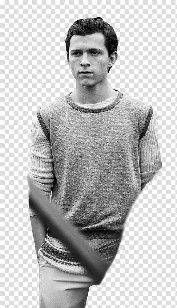 Tom Holland, grayscale of Tom Holland transparent background PNG clipart