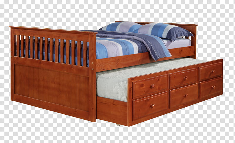 brown wooden trundle bed transparent background PNG clipart