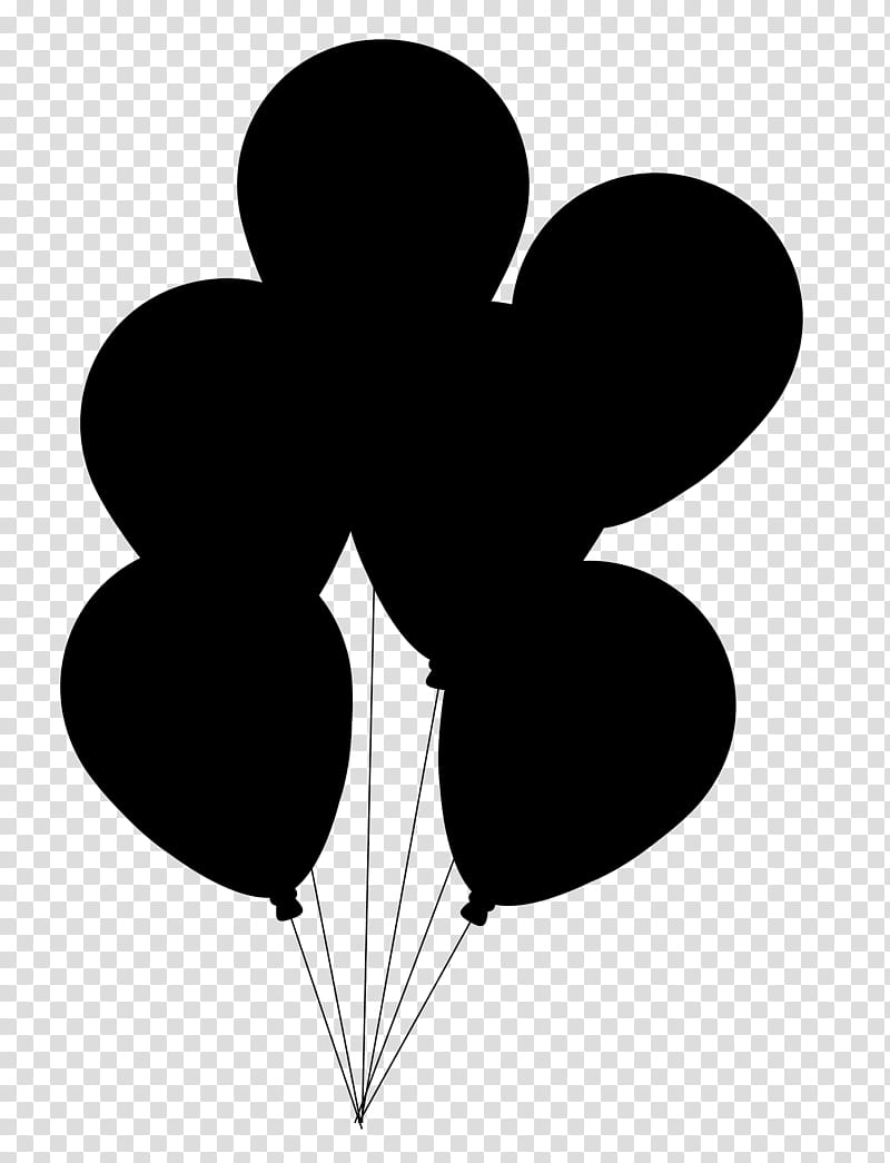 Black Balloon, Silhouette, Black M, Blackandwhite, Heart, Symbol transparent background PNG clipart
