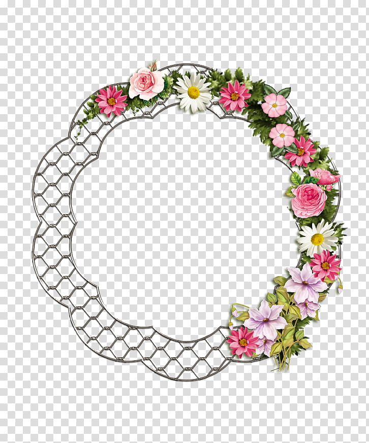 Flower Fence Frame Pink And Green Floral Border Transparent