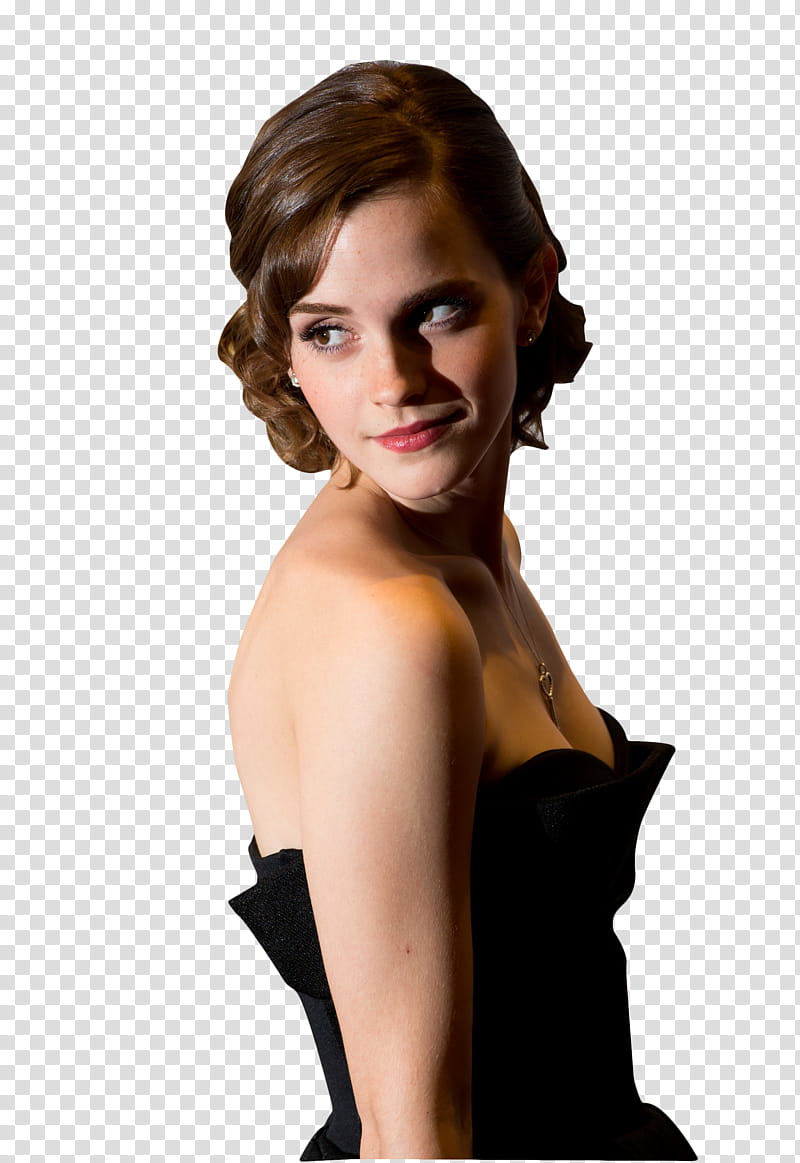 Emma Watson, Emma Watson wearing white strapless dress transparent background PNG clipart