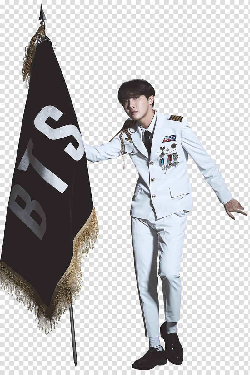J-Hope holding BTS flag transparent background PNG clipart