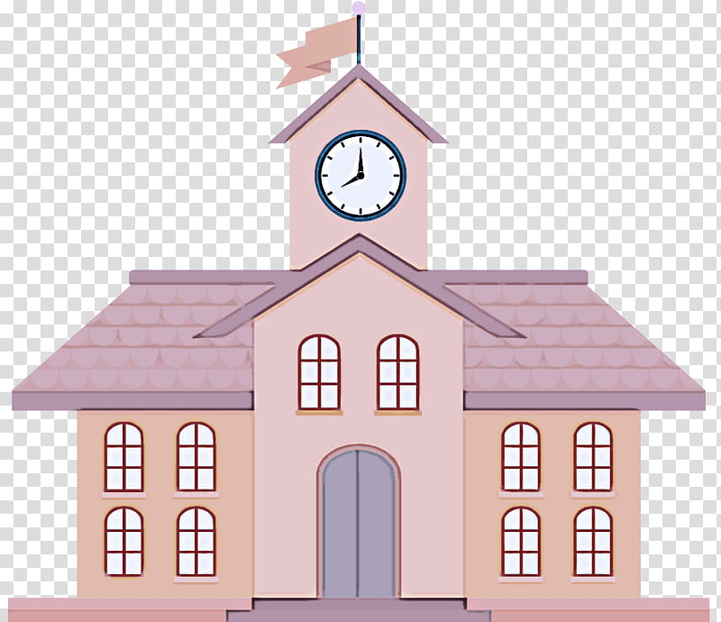 chapel pink clock church building, House, Clock Tower, Steeple, Place Of Worship, Home transparent background PNG clipart