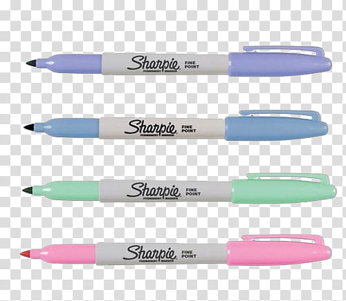 , four Sharpie marker pens transparent background PNG clipart